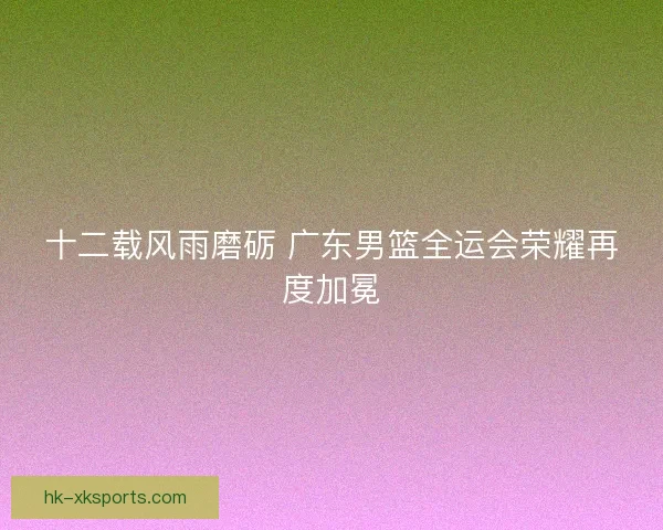 十二载风雨磨砺 广东男篮全运会荣耀再度加冕